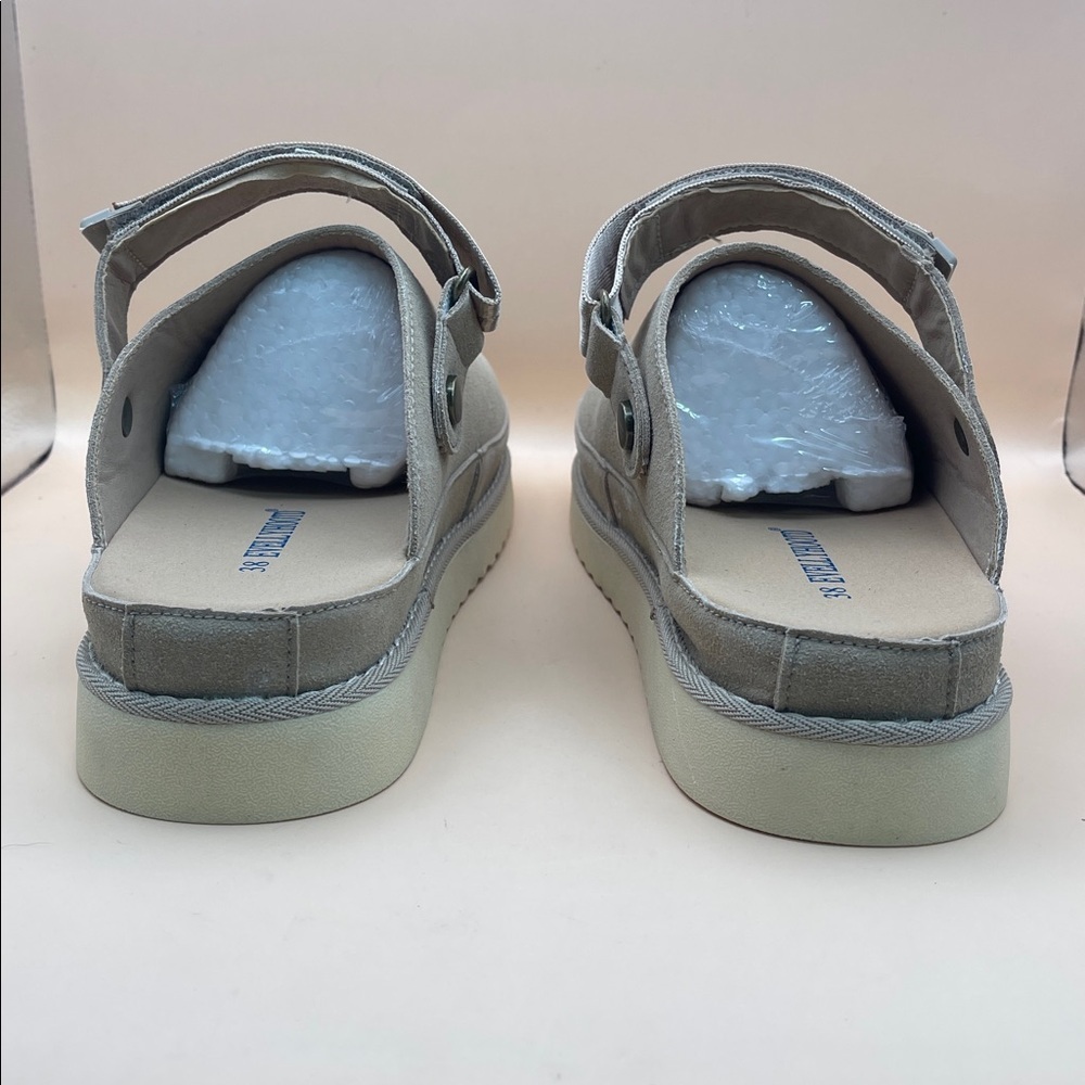 EVELLYHOOTD Taupe Suede 2401 2‑in‑1 Strap Clogs EU  Casual Shoes - Picture 5 of 11